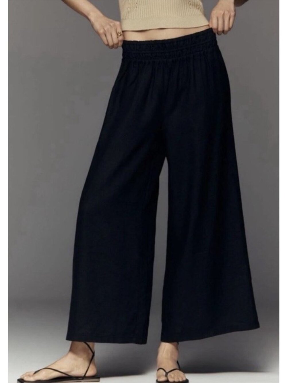 Anthropologie Somerset Linen Pull-On Pants, XS. Ab